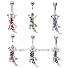 Surgical Steel 14 Guage Lizard Navel Belly Ring Body Jewelry 1.6mm BER-014
